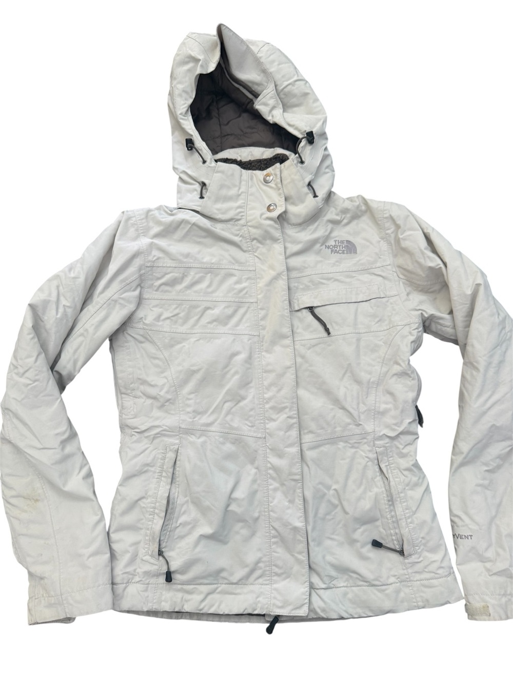 The North Face Women's Light Cream Hooded Ski Jacket